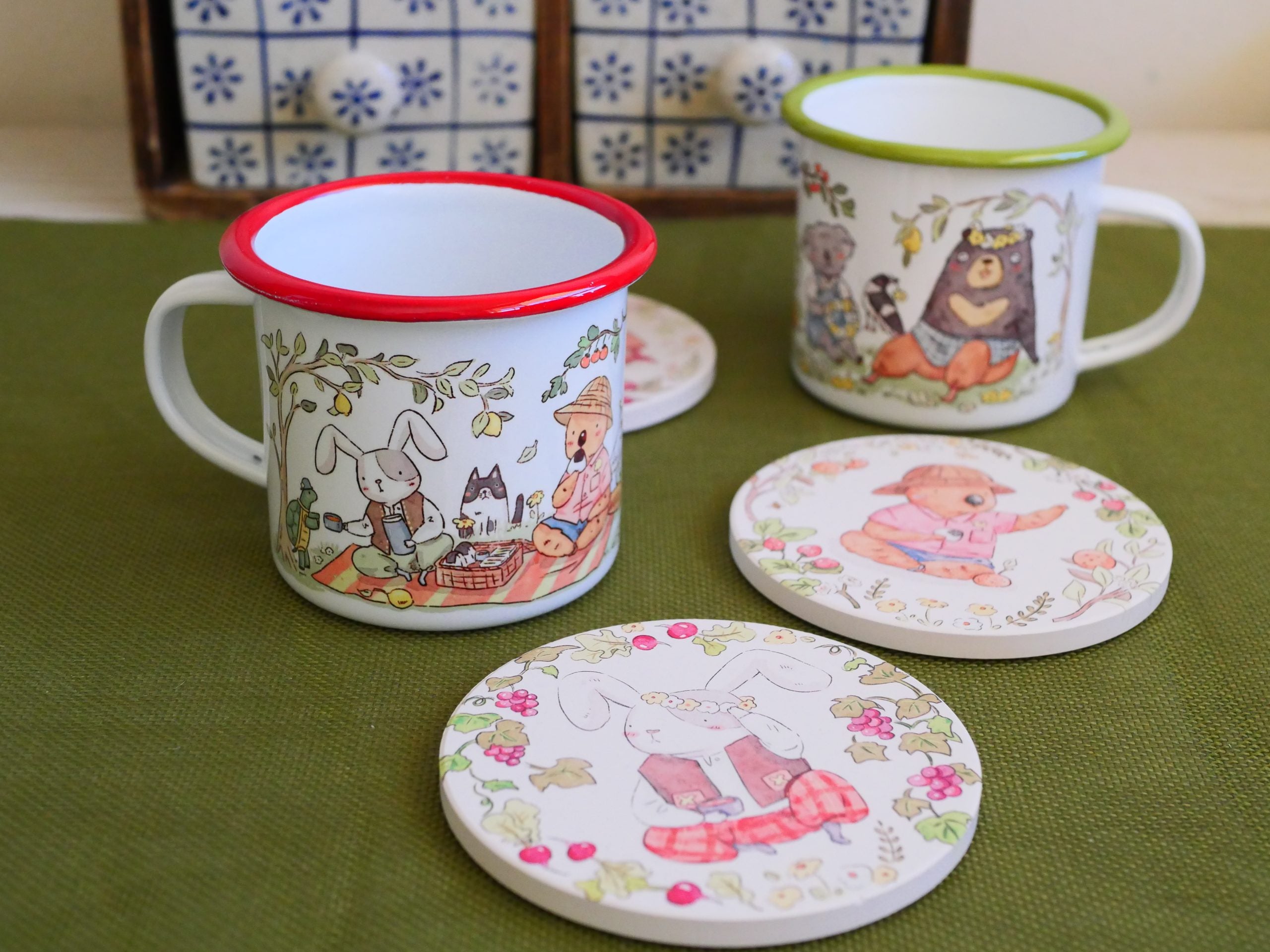 Ceramic Absorbent CoasterTea Coaster | Mr. Otter's Picnic