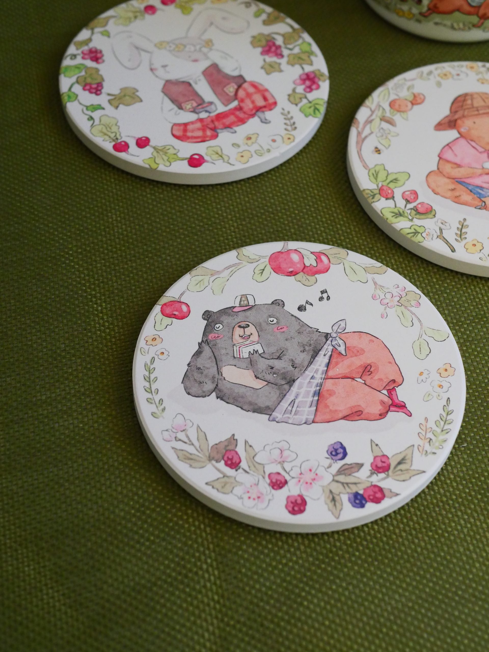 Ceramic Absorbent CoasterTea Coaster | Mr. Otter's Picnic