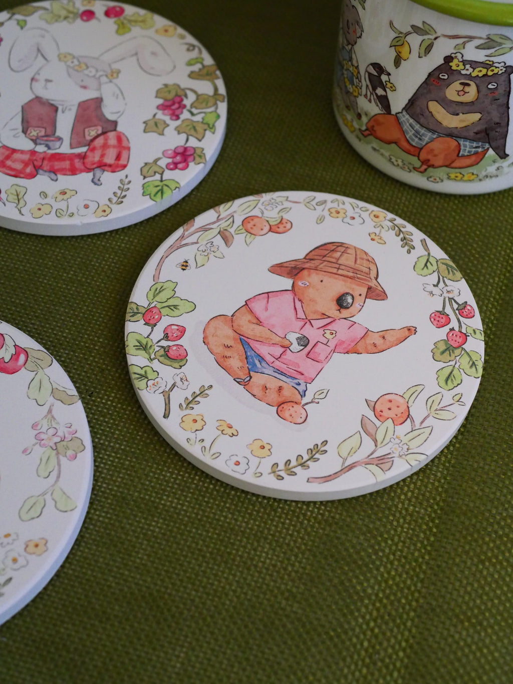 Ceramic Absorbent CoasterTea Coaster | Mr. Otter's Picnic