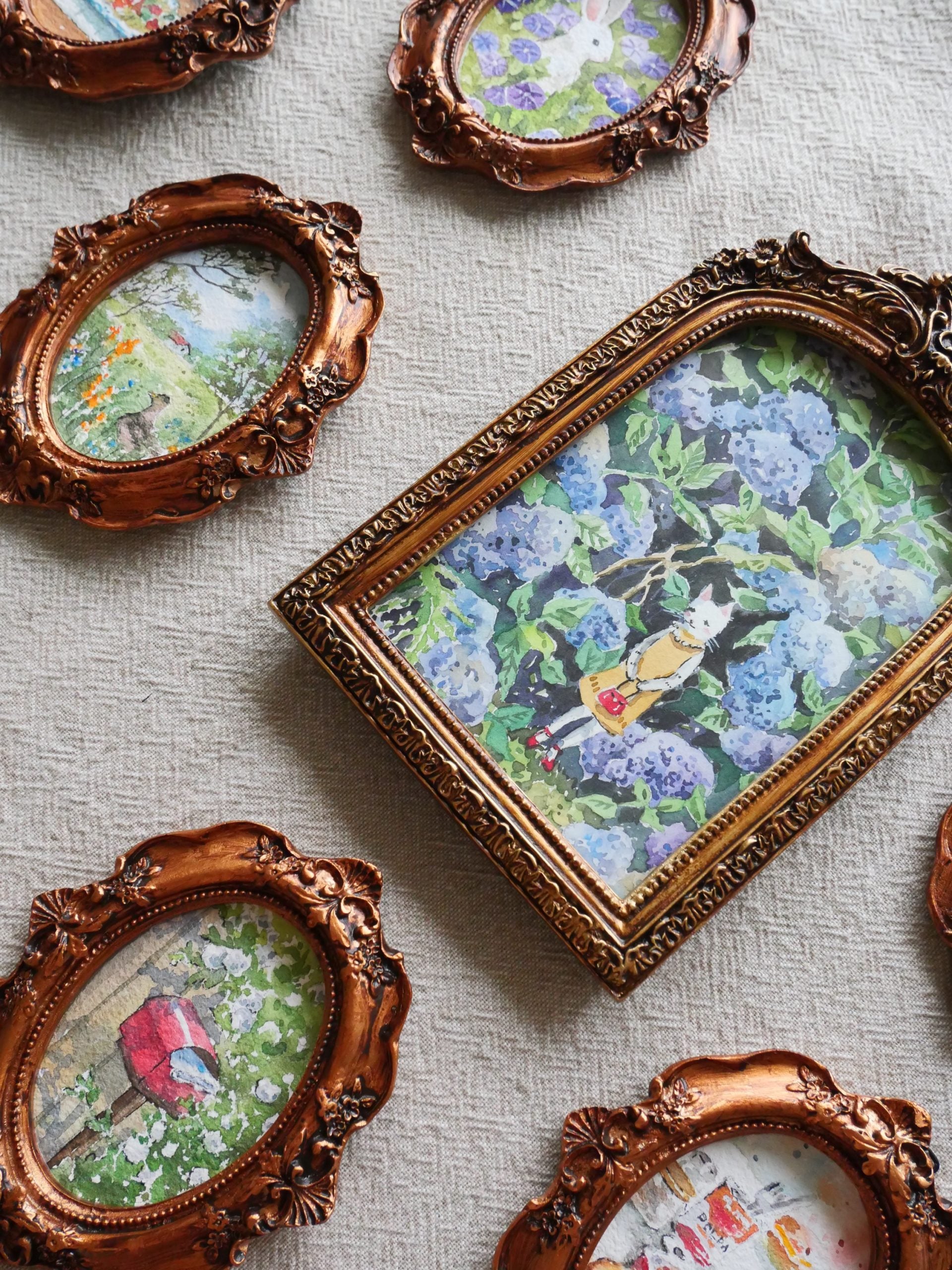 Bush walk with a goose | original watercolour mini art