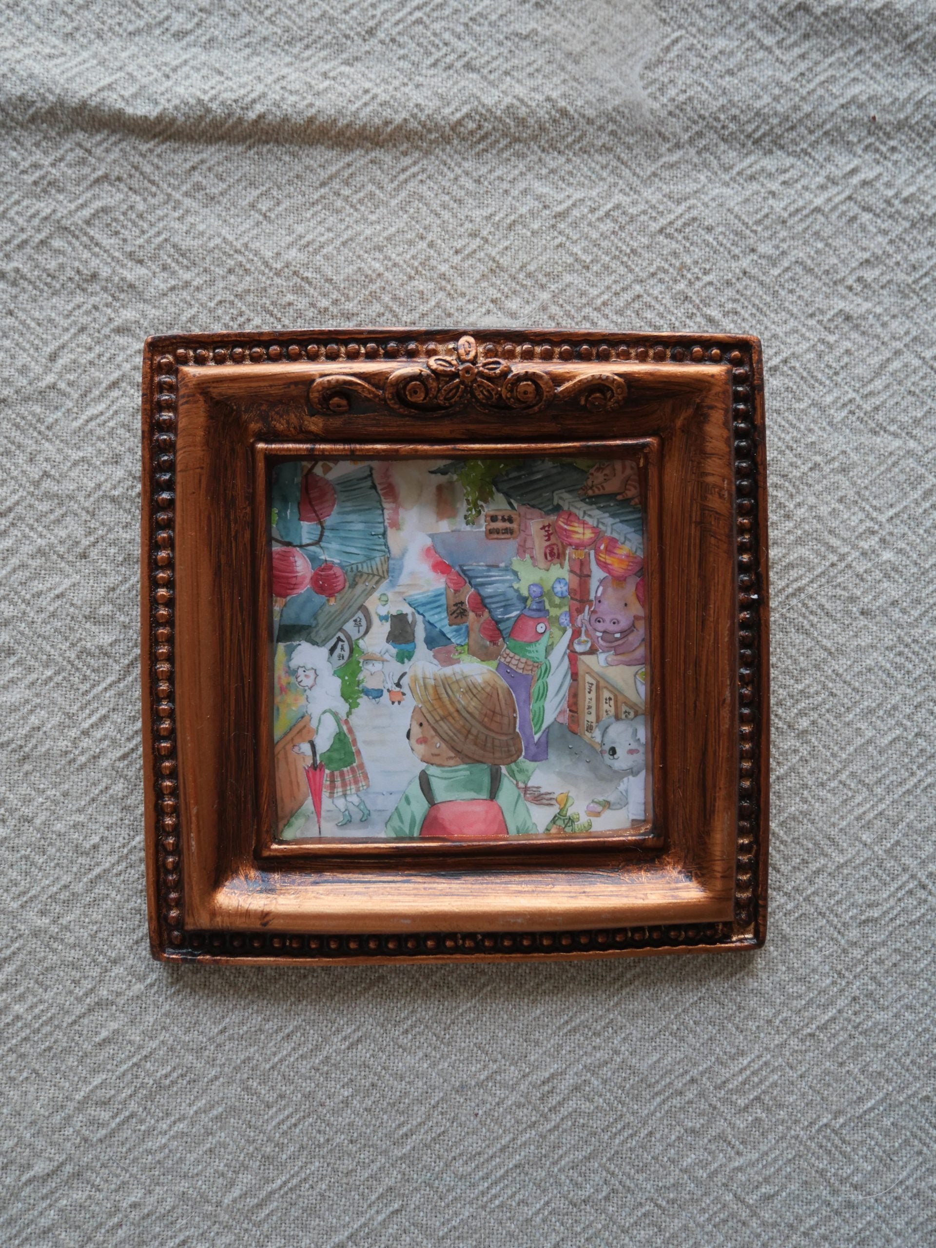 Jiufen Taiwan| vintage mini framed cute animal art print