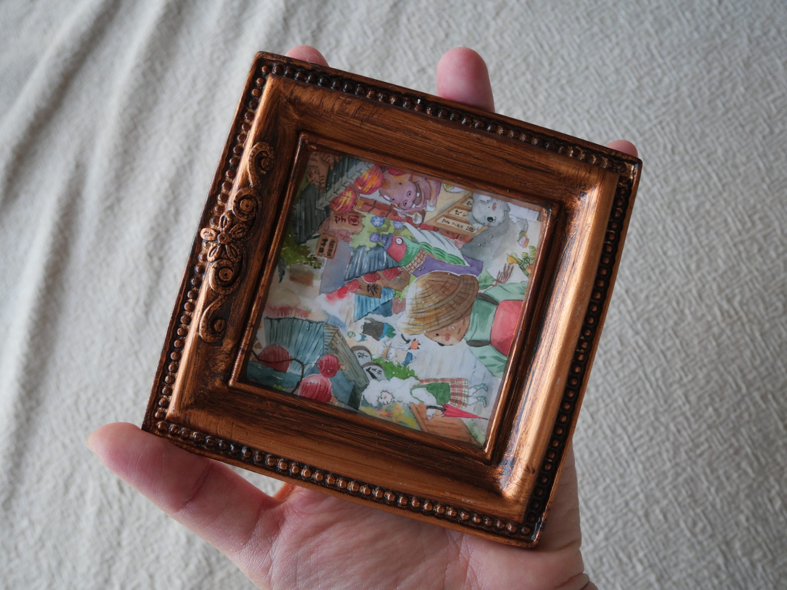Jiufen Taiwan| vintage mini framed cute animal art print