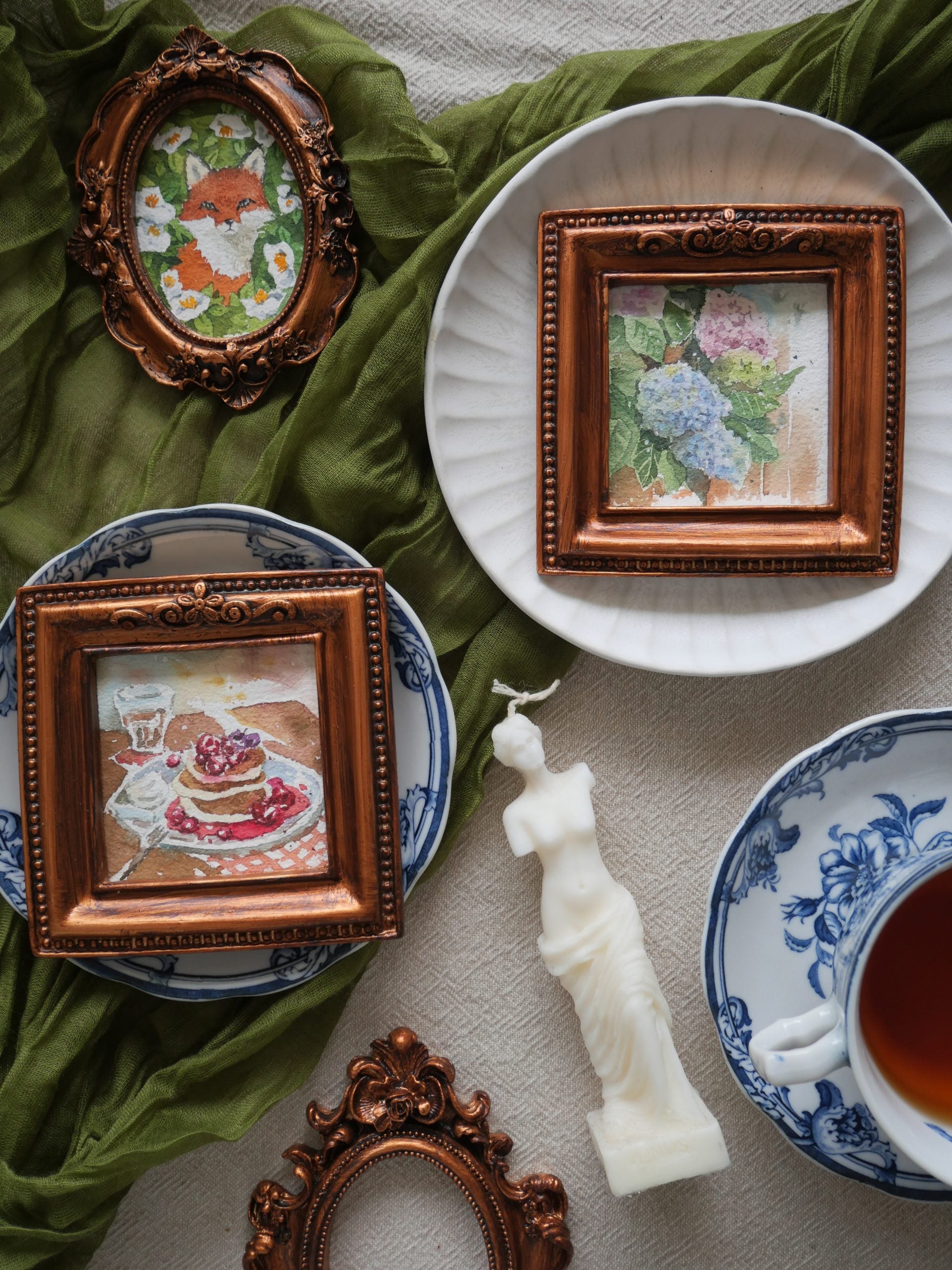Hydrangeas | watercolour mini framed art