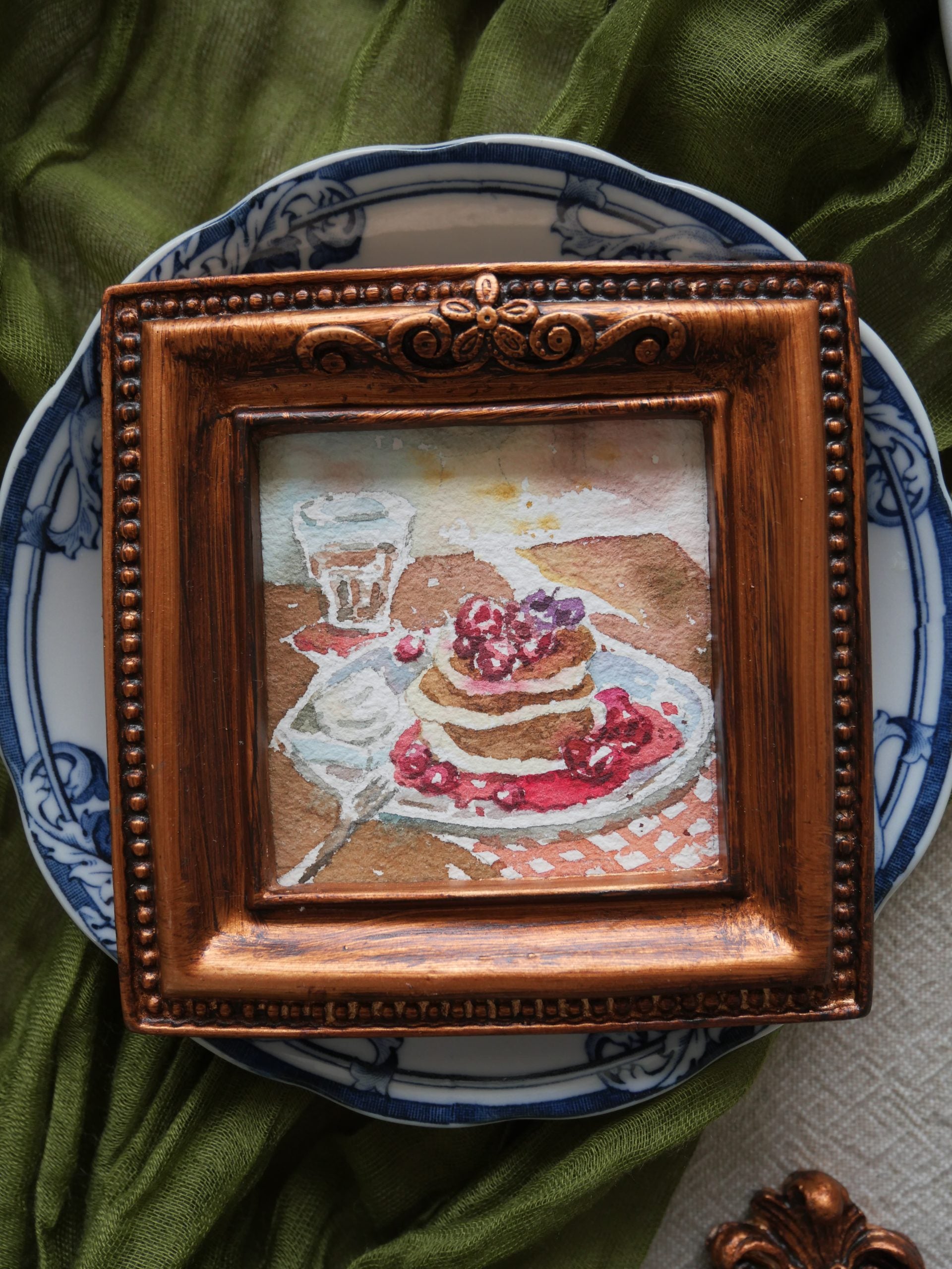 Pancake | watercolour mini framed art