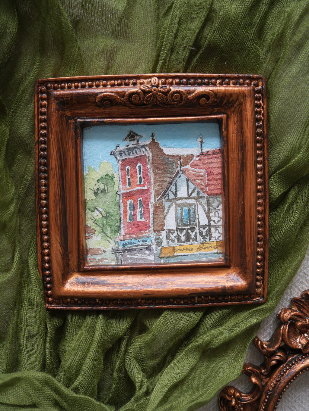 Prahran city sketch | watercolour mini framed art