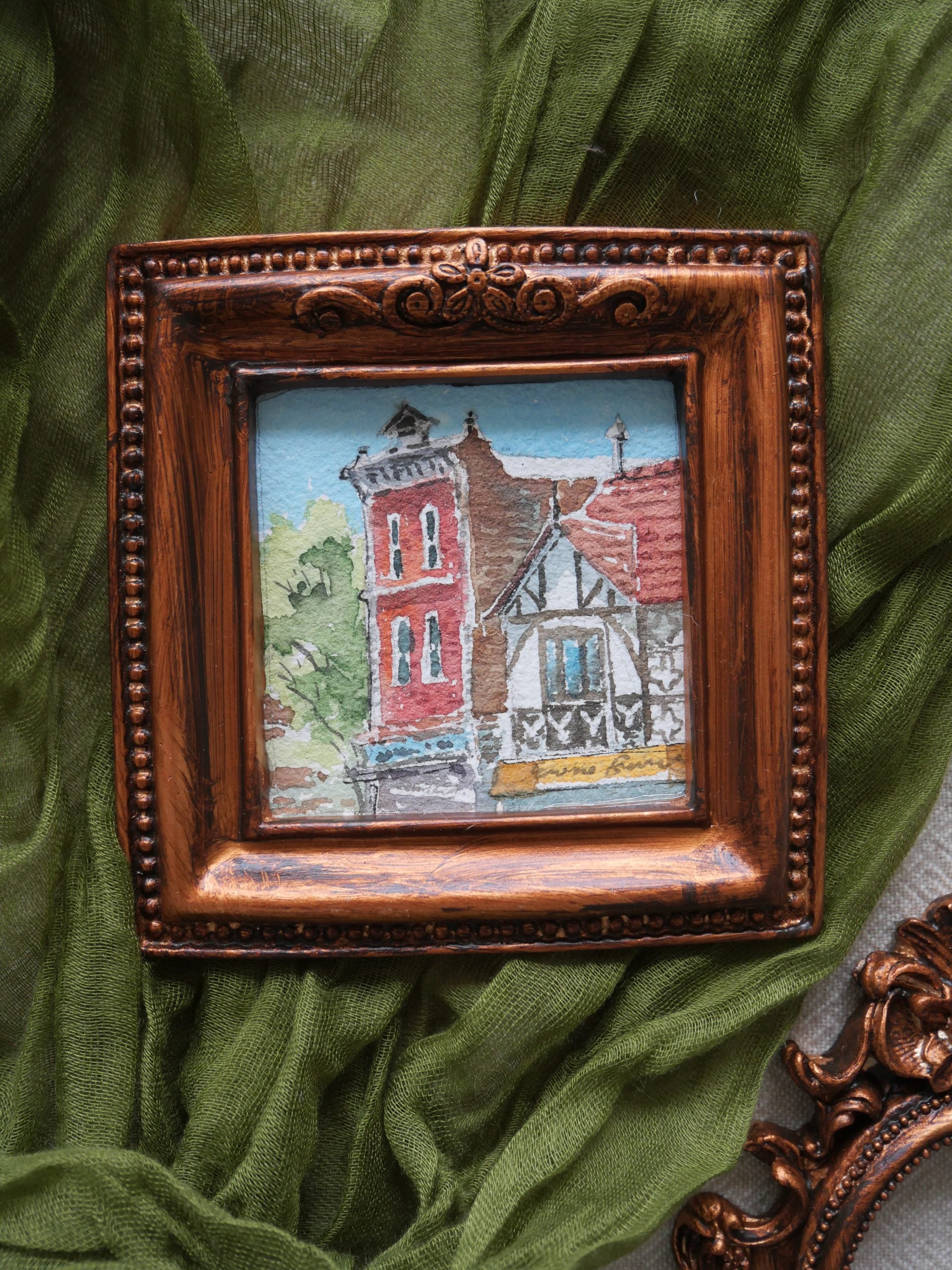 Prahran city sketch | watercolour mini framed art