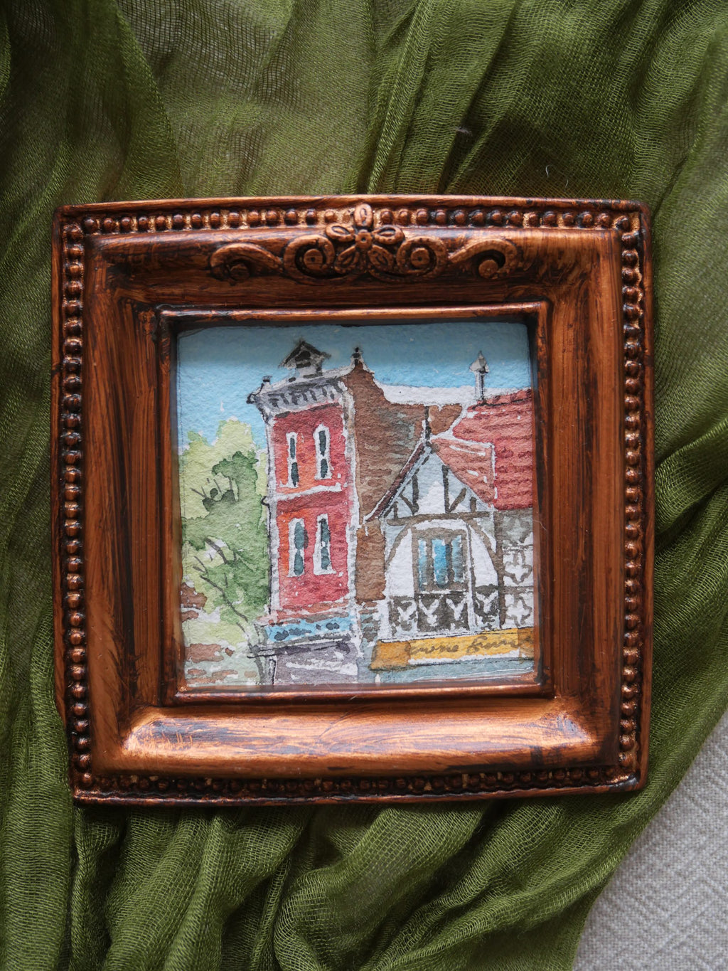 Prahran city sketch | watercolour mini framed art