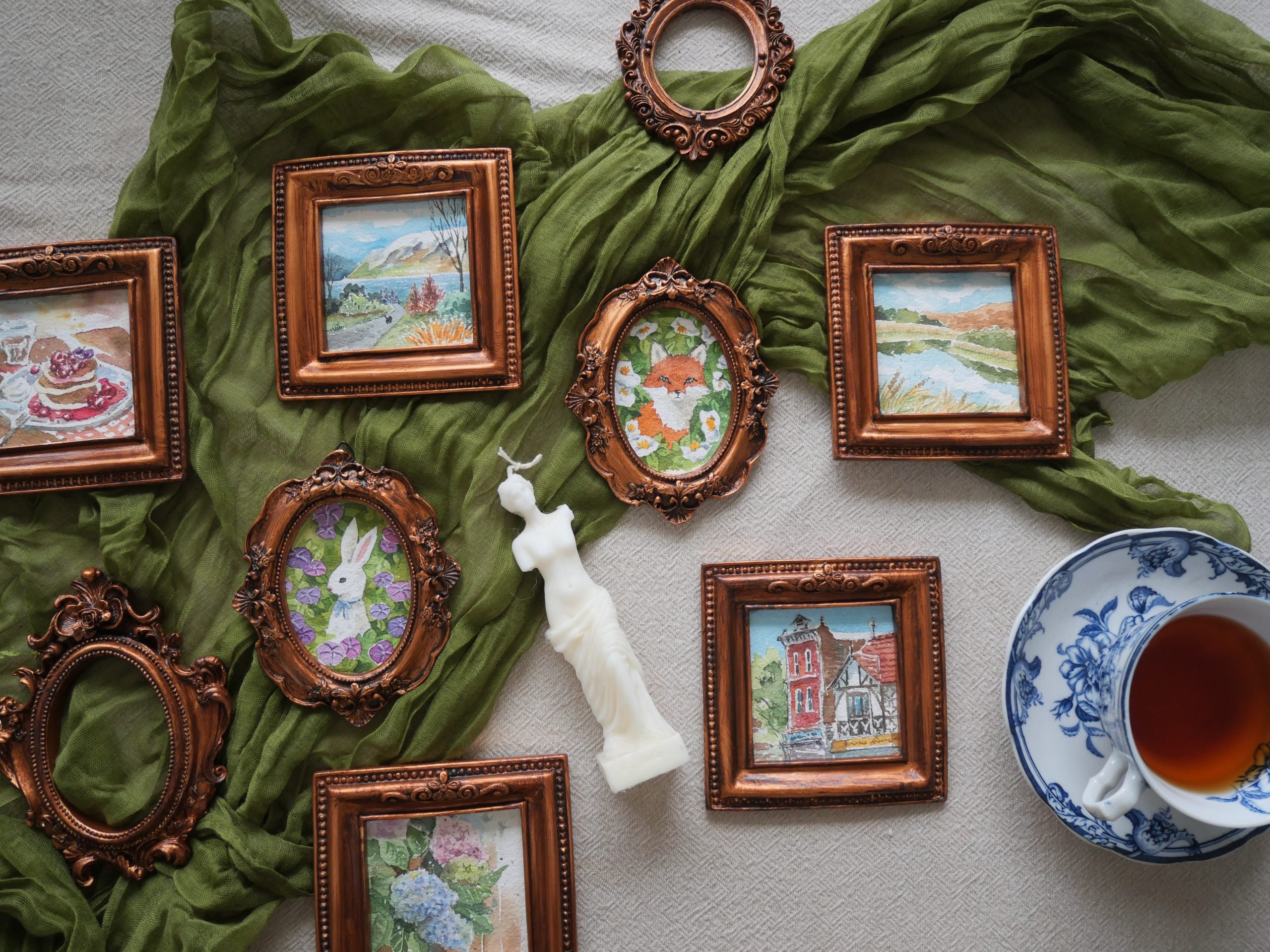 Queenstown mountains | watercolour mini framed art
