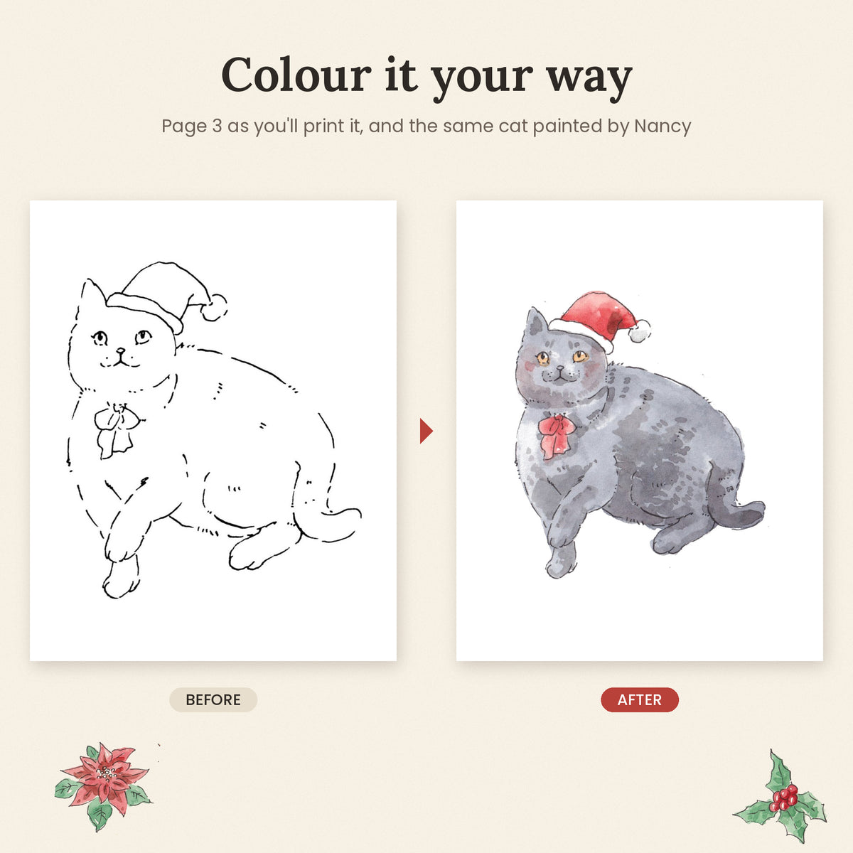 Christmas Australian animal colouring sheets X 3 bundle. Digital file only