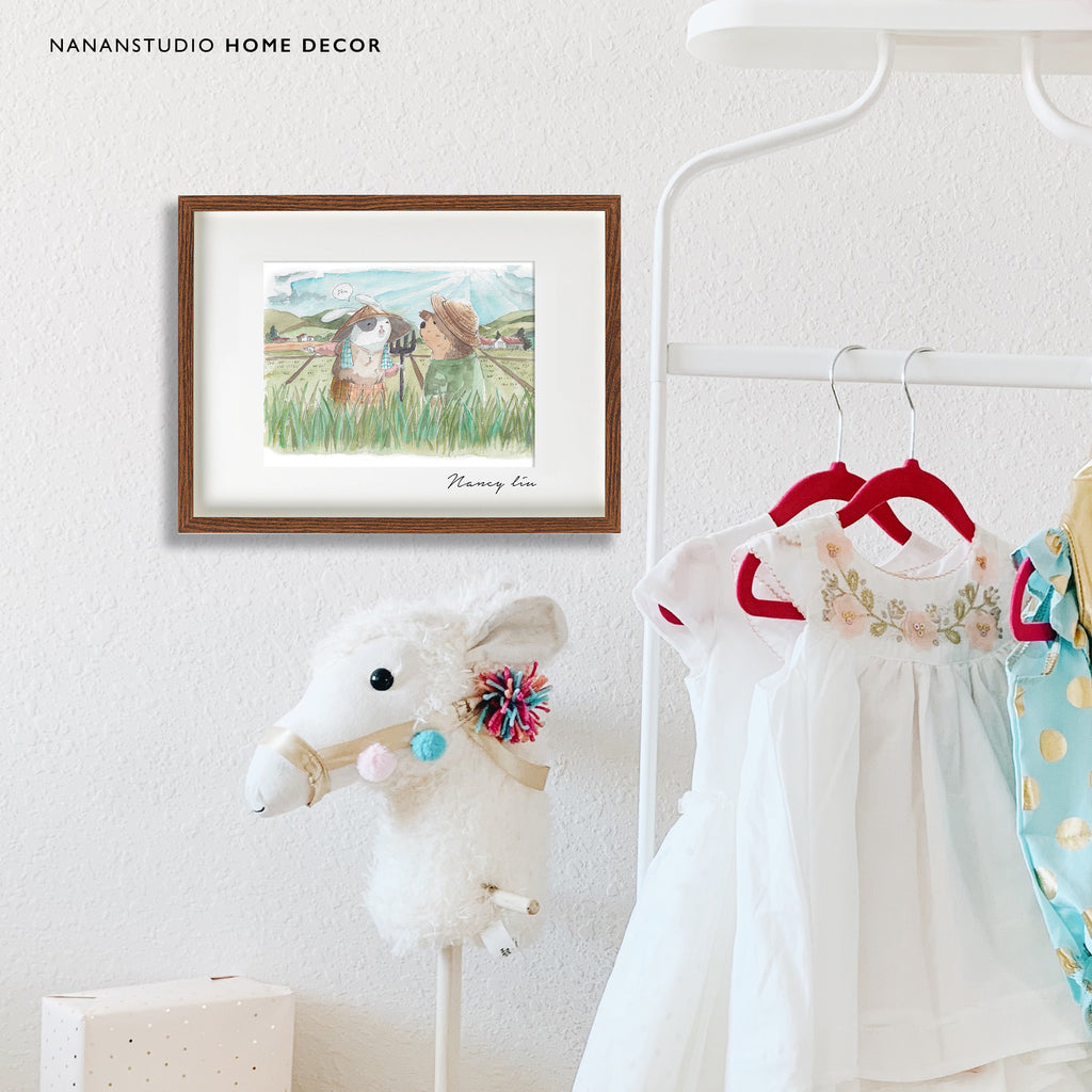 Mr. Rabbit print laid flat showing the white border