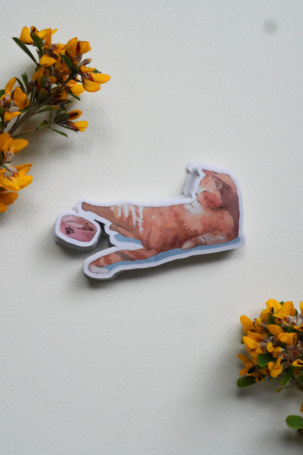 Orange cat vinyl sticker