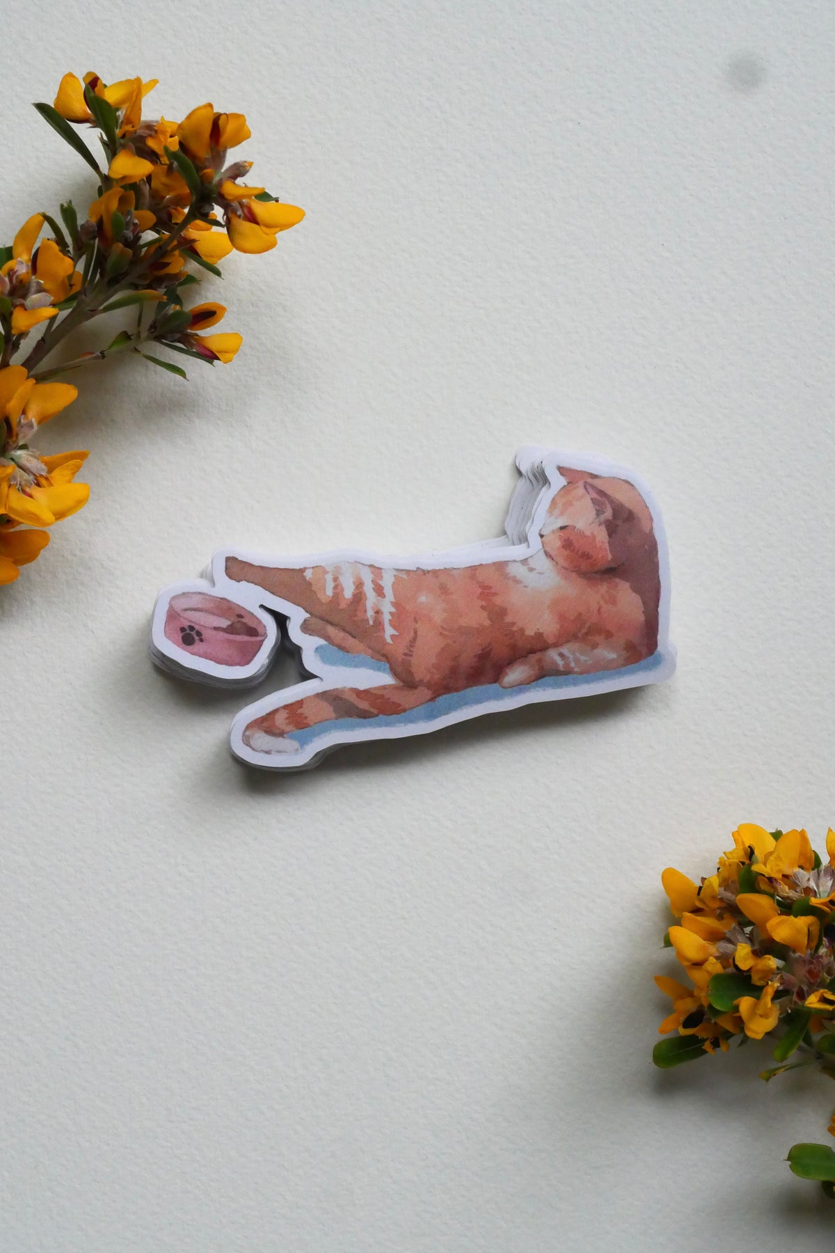 Orange cat vinyl sticker