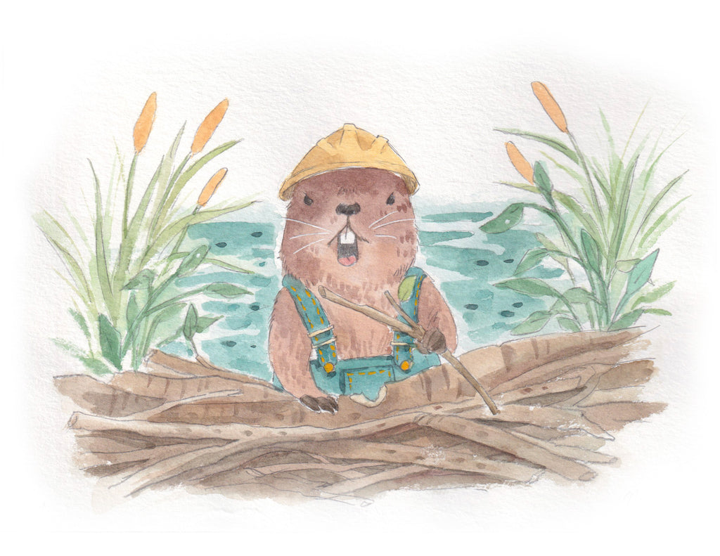 Mr. Beaver A5 art print