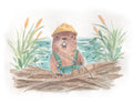 Mr. Beaver A5 art print