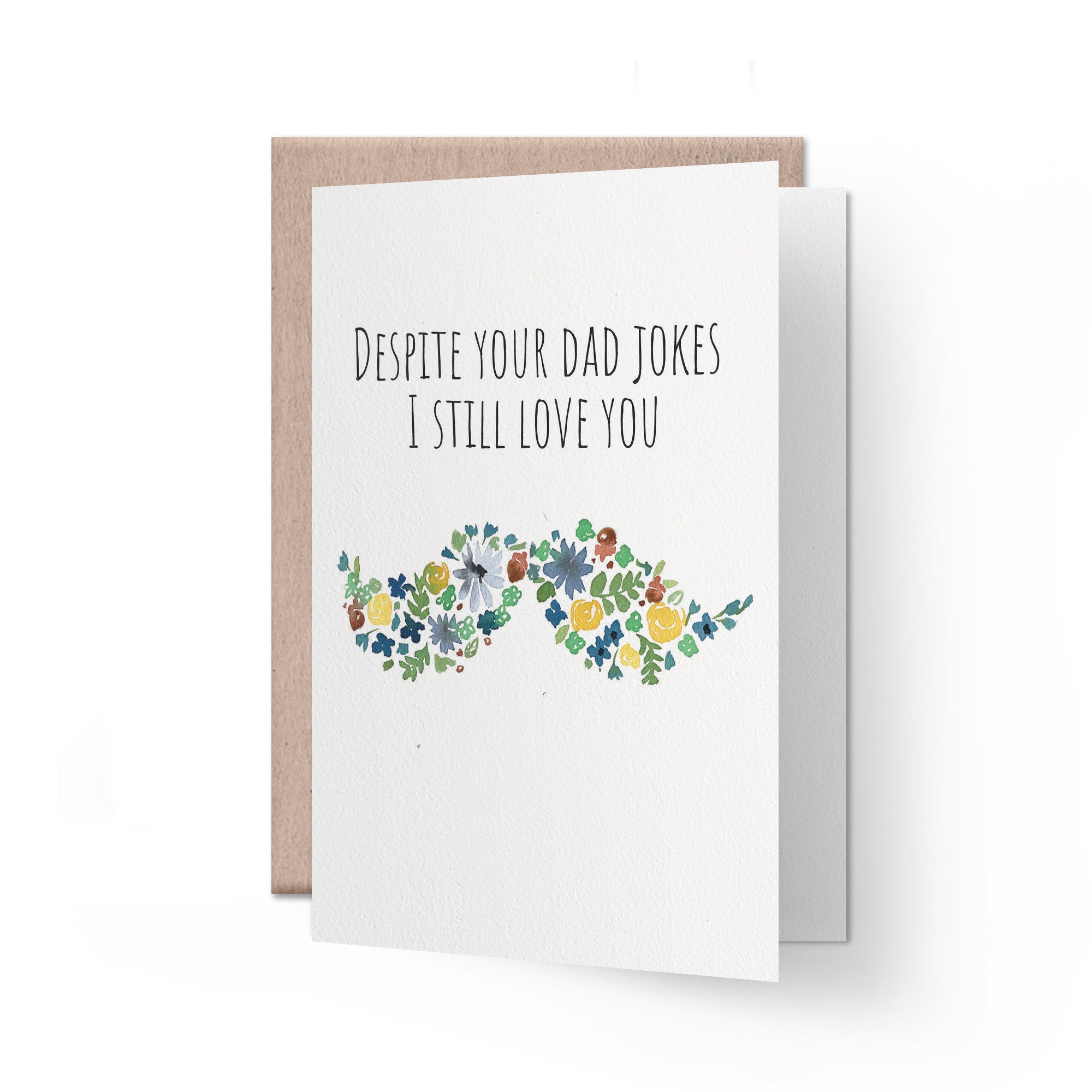Funny, cute father's day card | Dad joke moustache