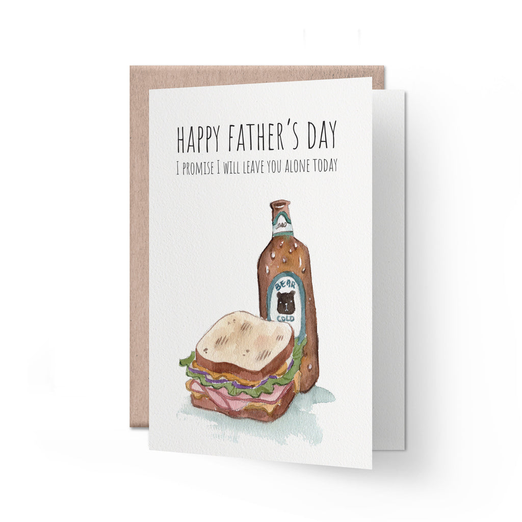 Funny father's day card | Sandwich and beer