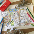 Mr. Otter's Adventure Colouring Picture