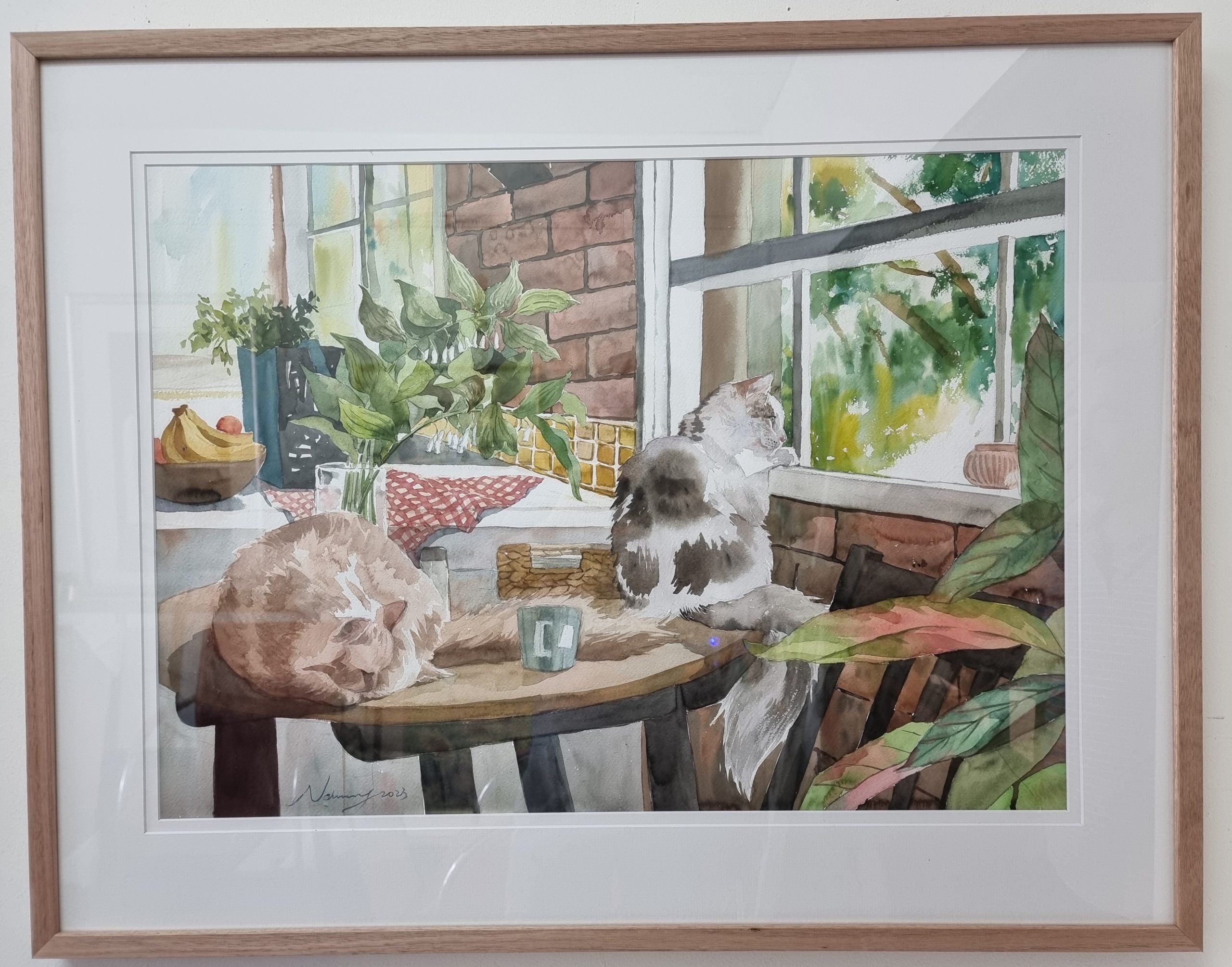 Looking out the window | Original Watercolour Painting