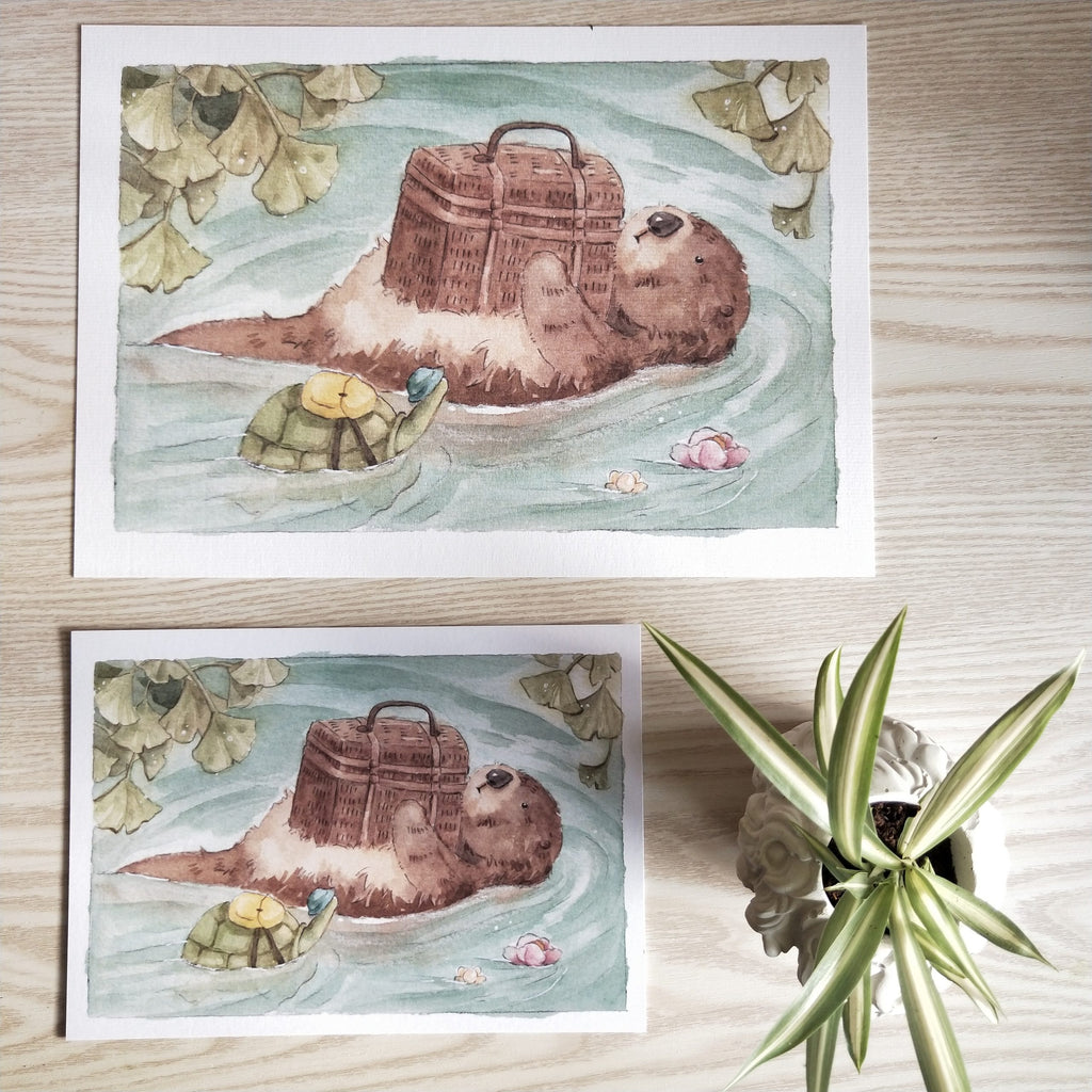 Mr. Otter and turtle print styled in a nursery