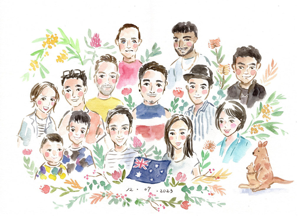Chibi watercolour custom portrait