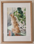 Sit By The Flowers | Original Watercolour Painting