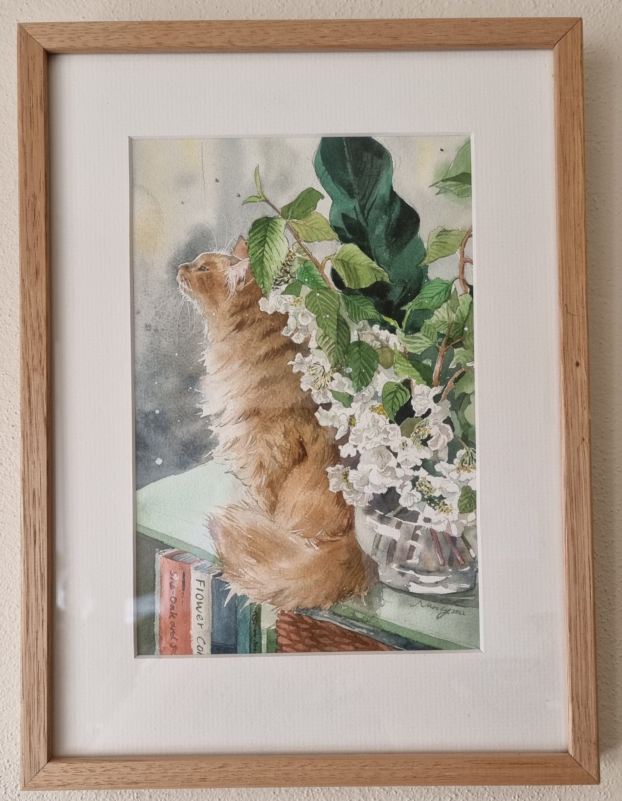 Sit By The Flowers | Original Watercolour Painting