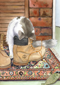 Smelling the Boot | Original Watercolour Painting