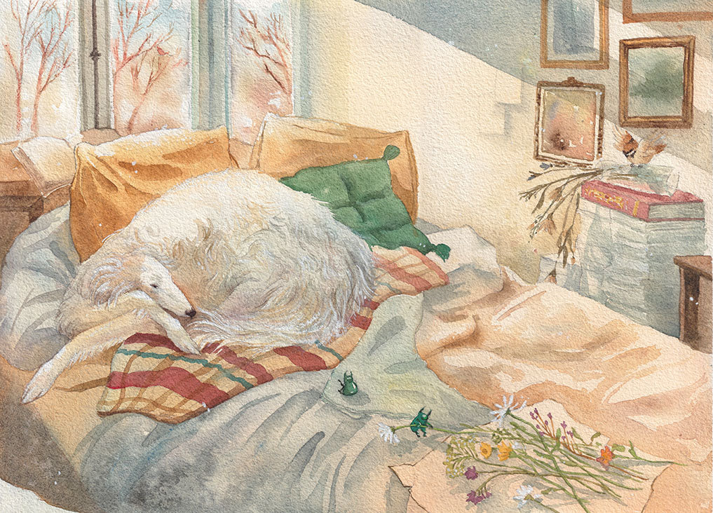 Borzoi's dream | Watercolour Art Print