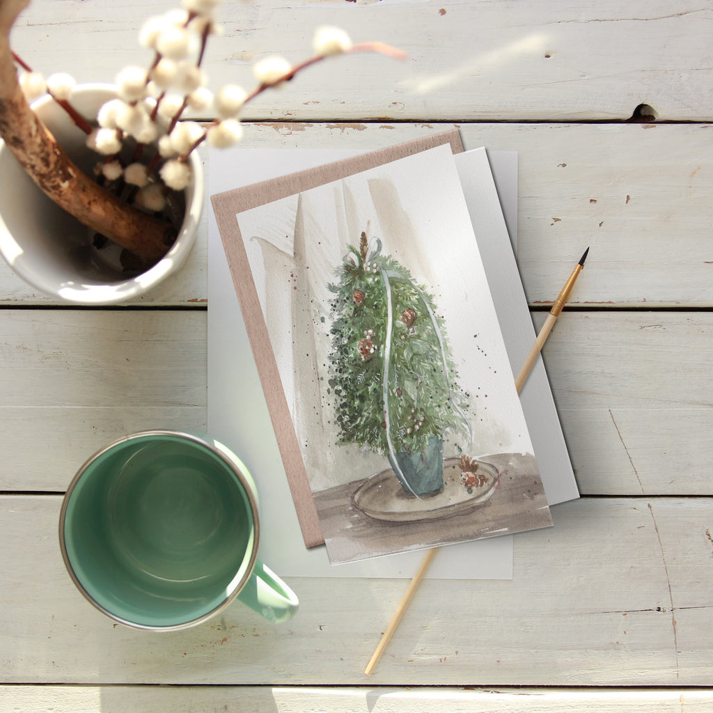 Christmas Tree Watercolour Illustration | Christmas Card