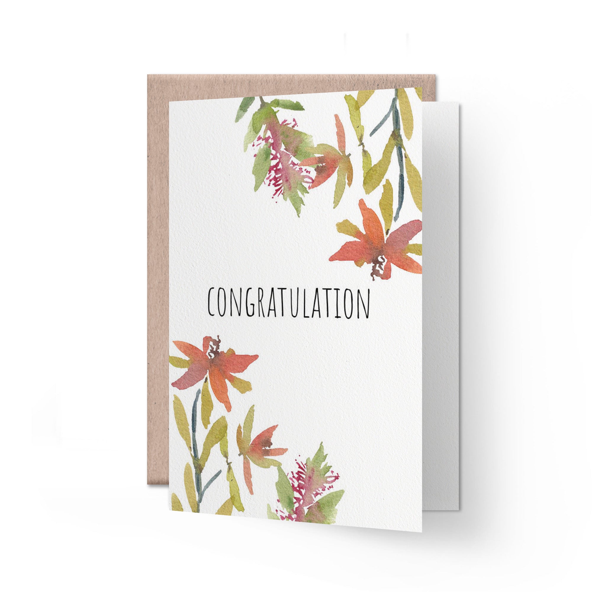 Congratulation Card | watercolour Leucadendron