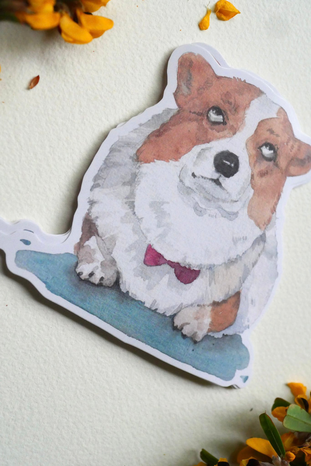 Eye-Rolling Corgi vinyl sticker