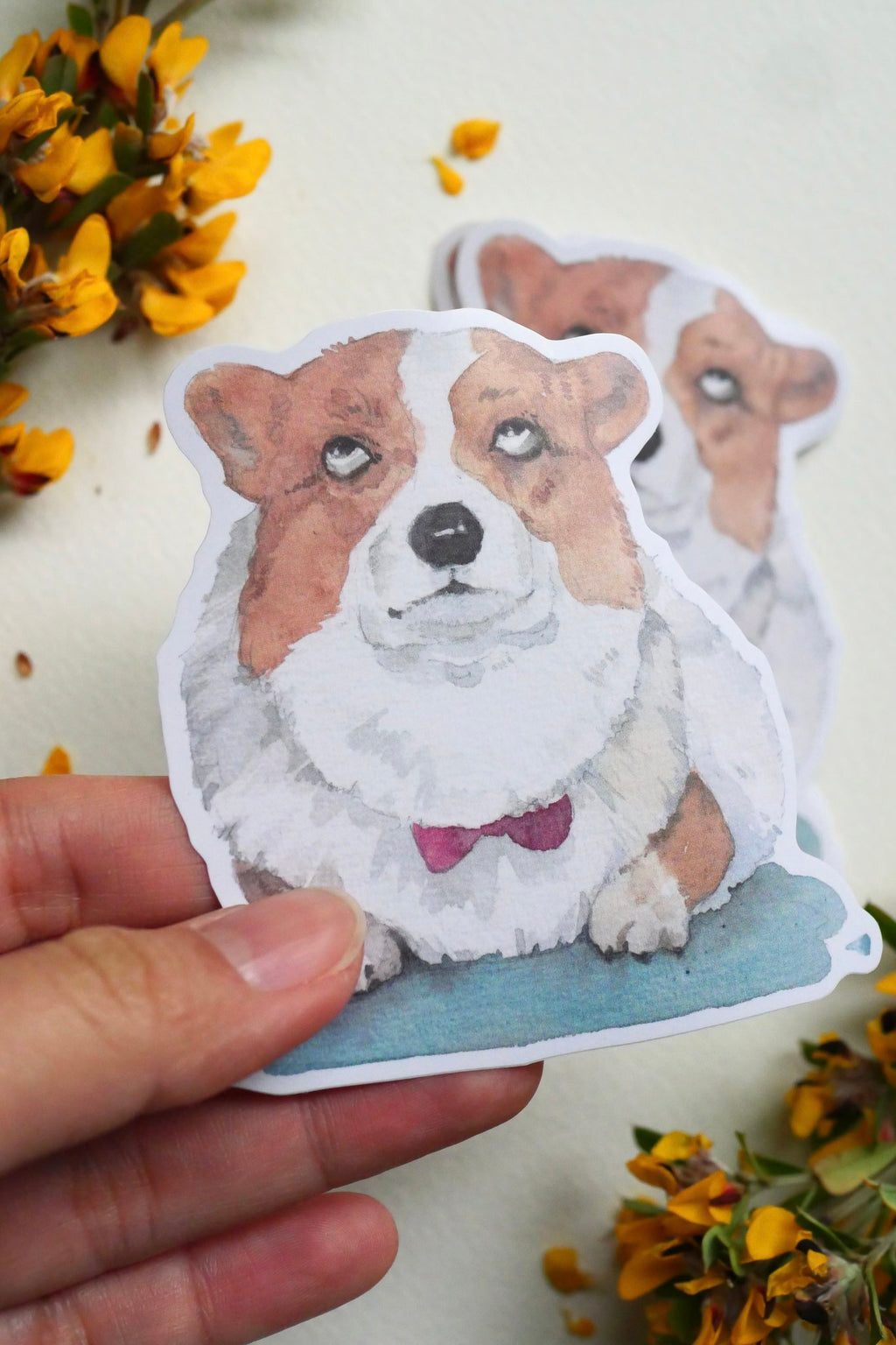 Eye-Rolling Corgi vinyl sticker