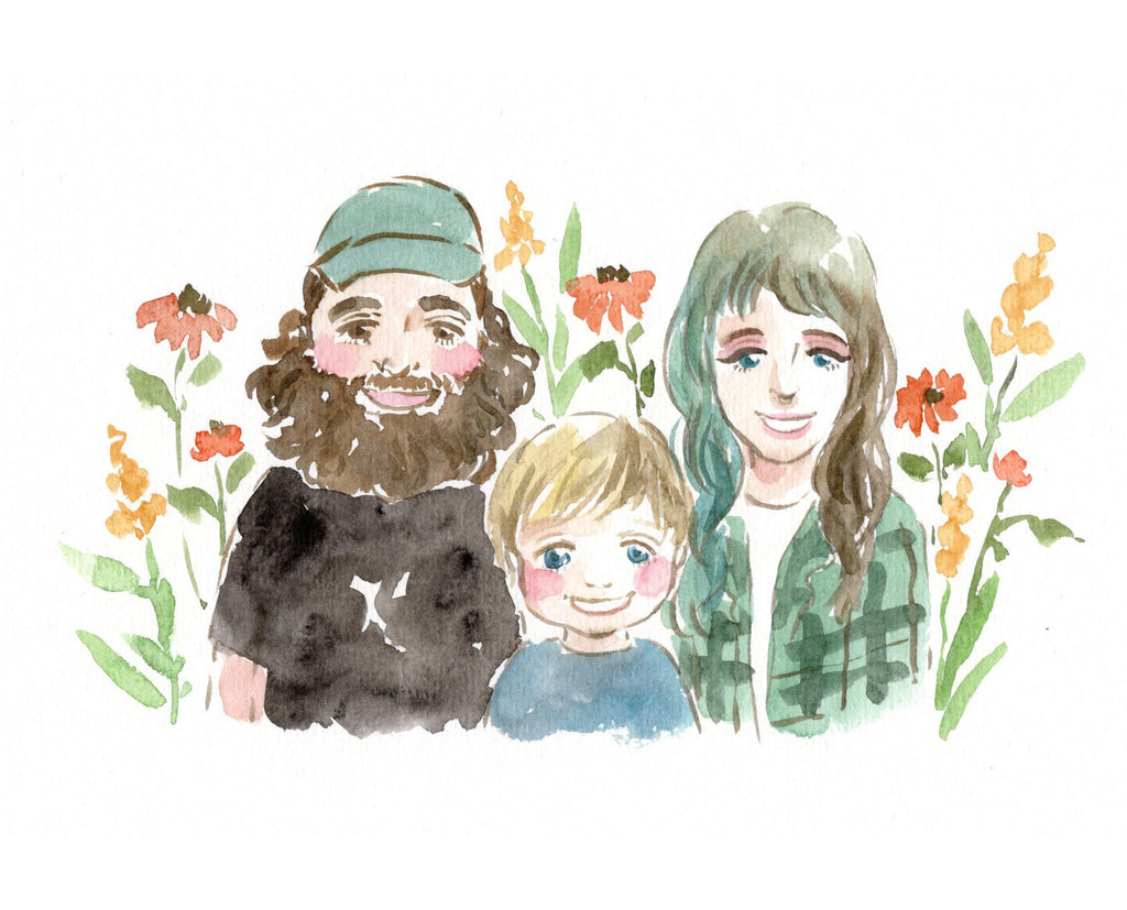Chibi watercolour custom portrait