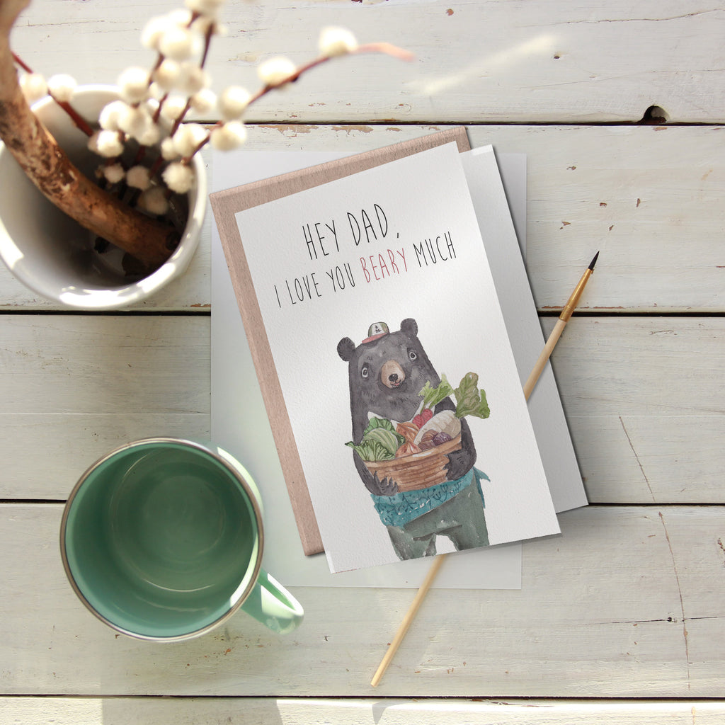 Funny, cute father's day card | I love you beary much