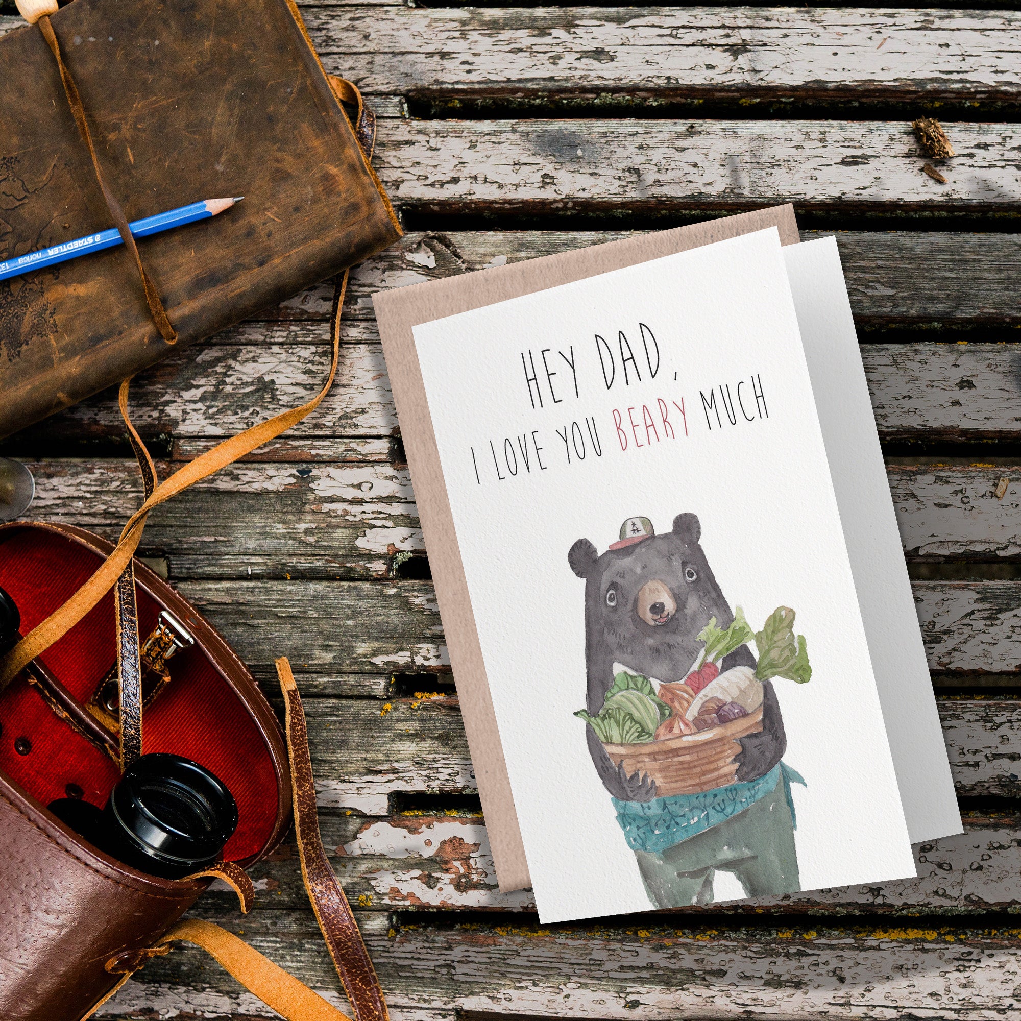 Funny, cute father's day card | I love you beary much
