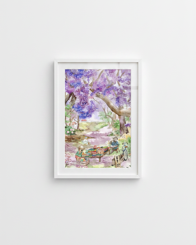 Framed Watercolor Book Sale Mockup