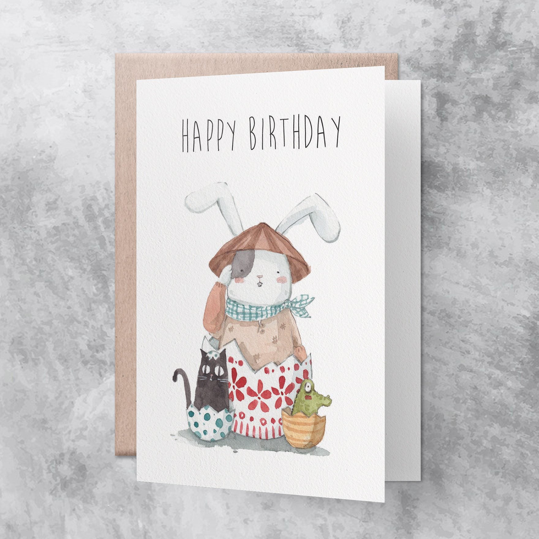 Super cute Birthday Card | farmer rabbit illustration