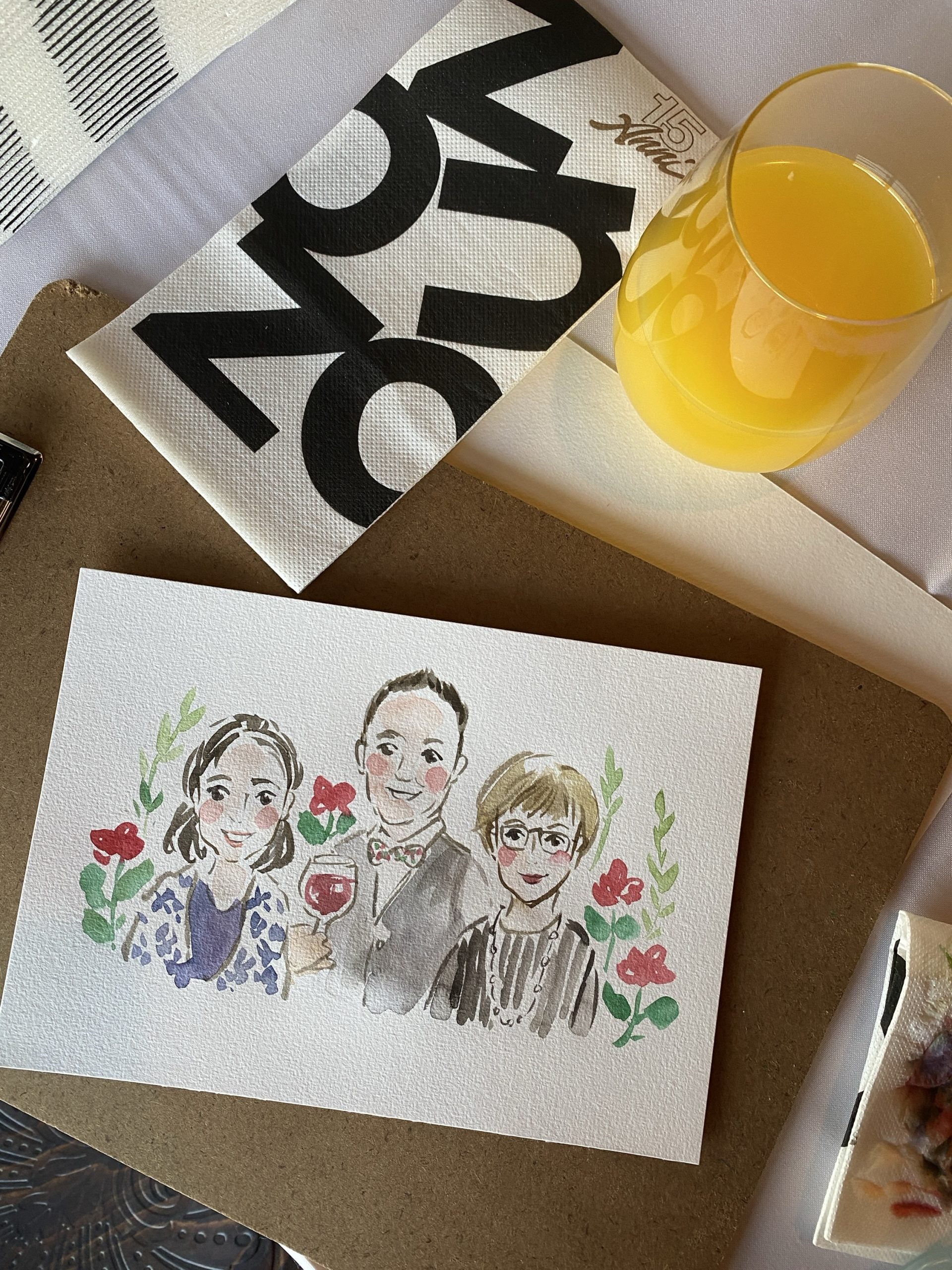Chibi watercolour custom portrait