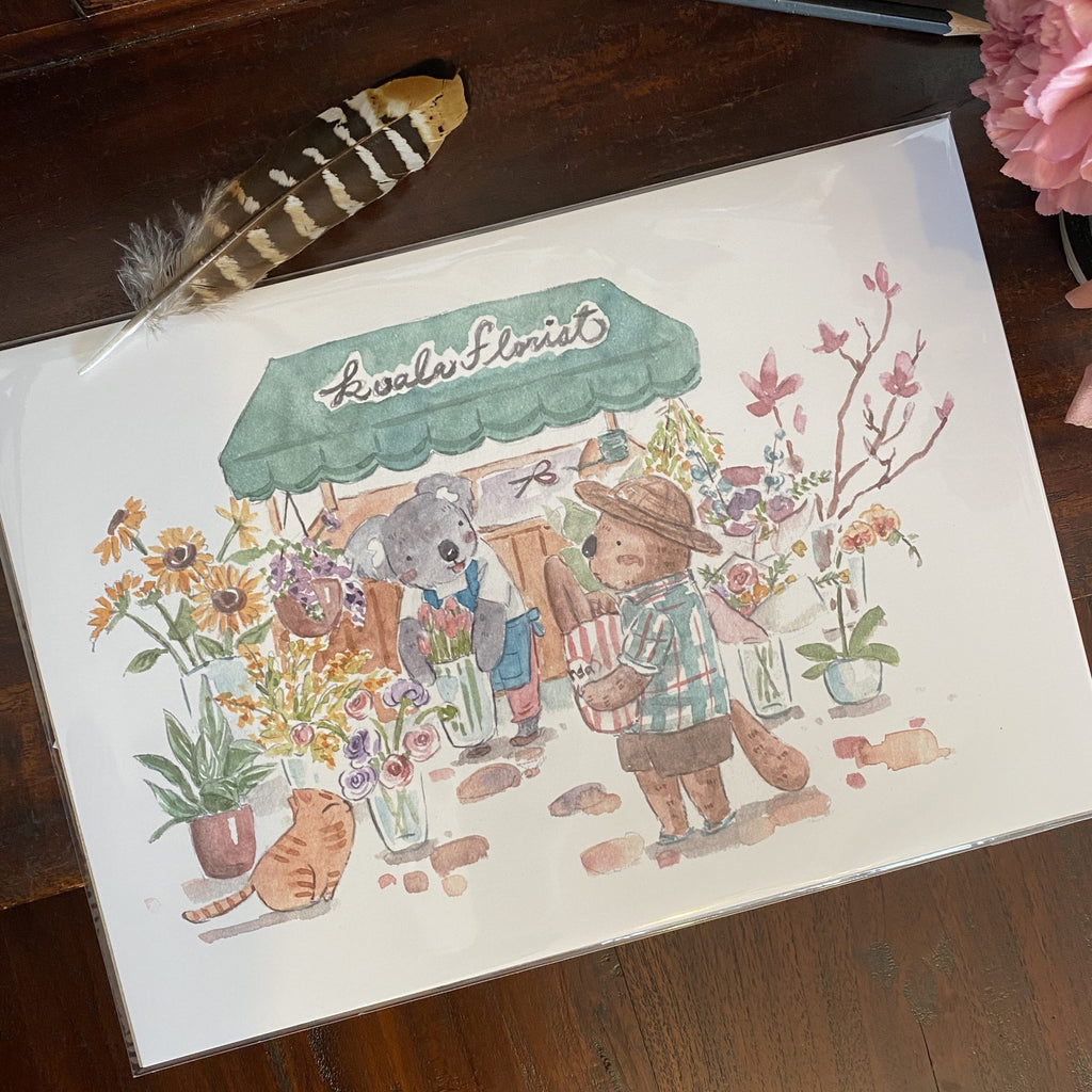 Koala Florist | Watercolour Art Print