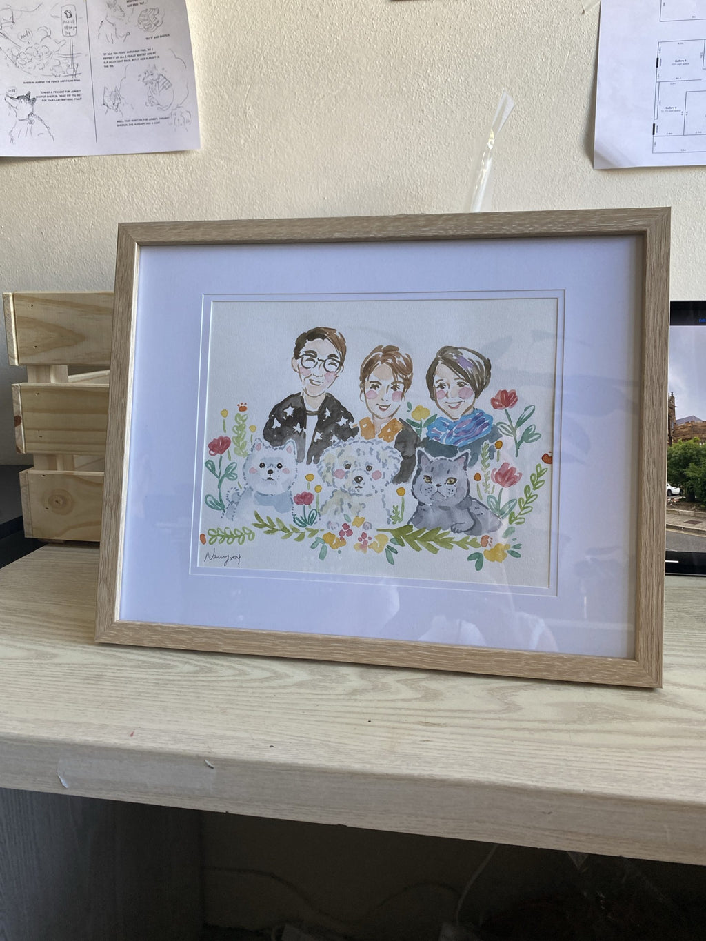 Chibi watercolour custom portrait