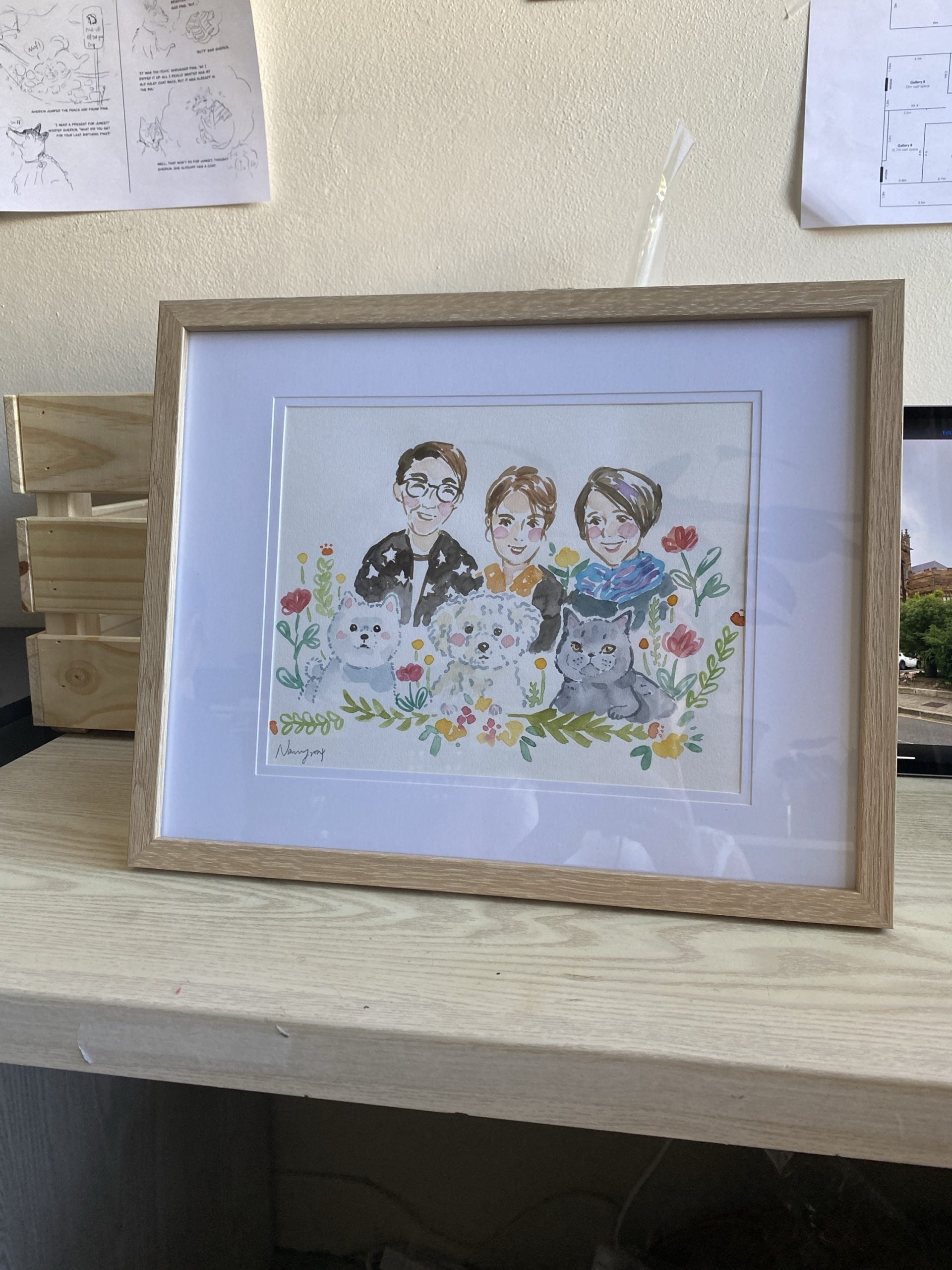 Chibi watercolour custom portrait