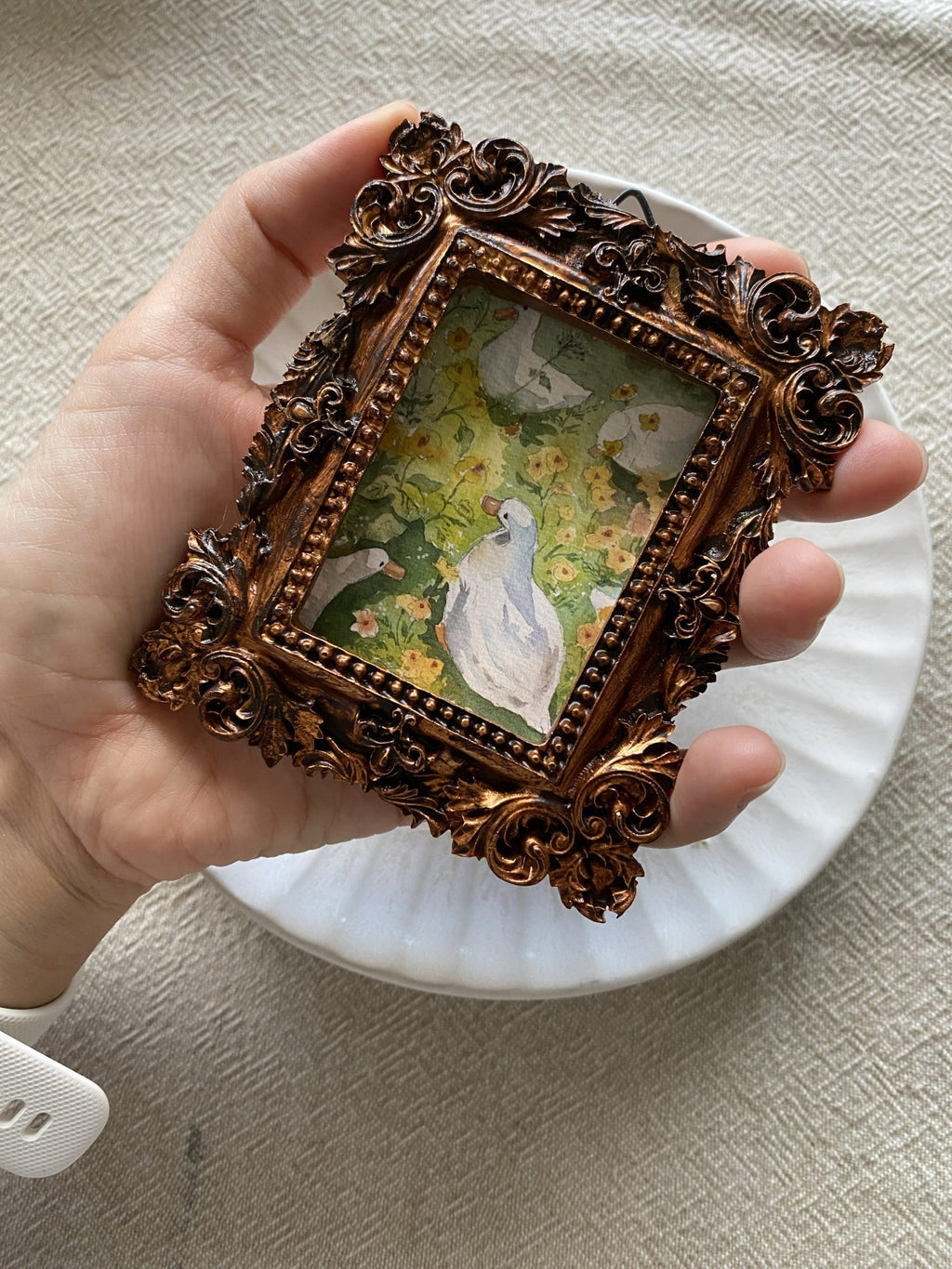 Vintage mini framed art | Ducks