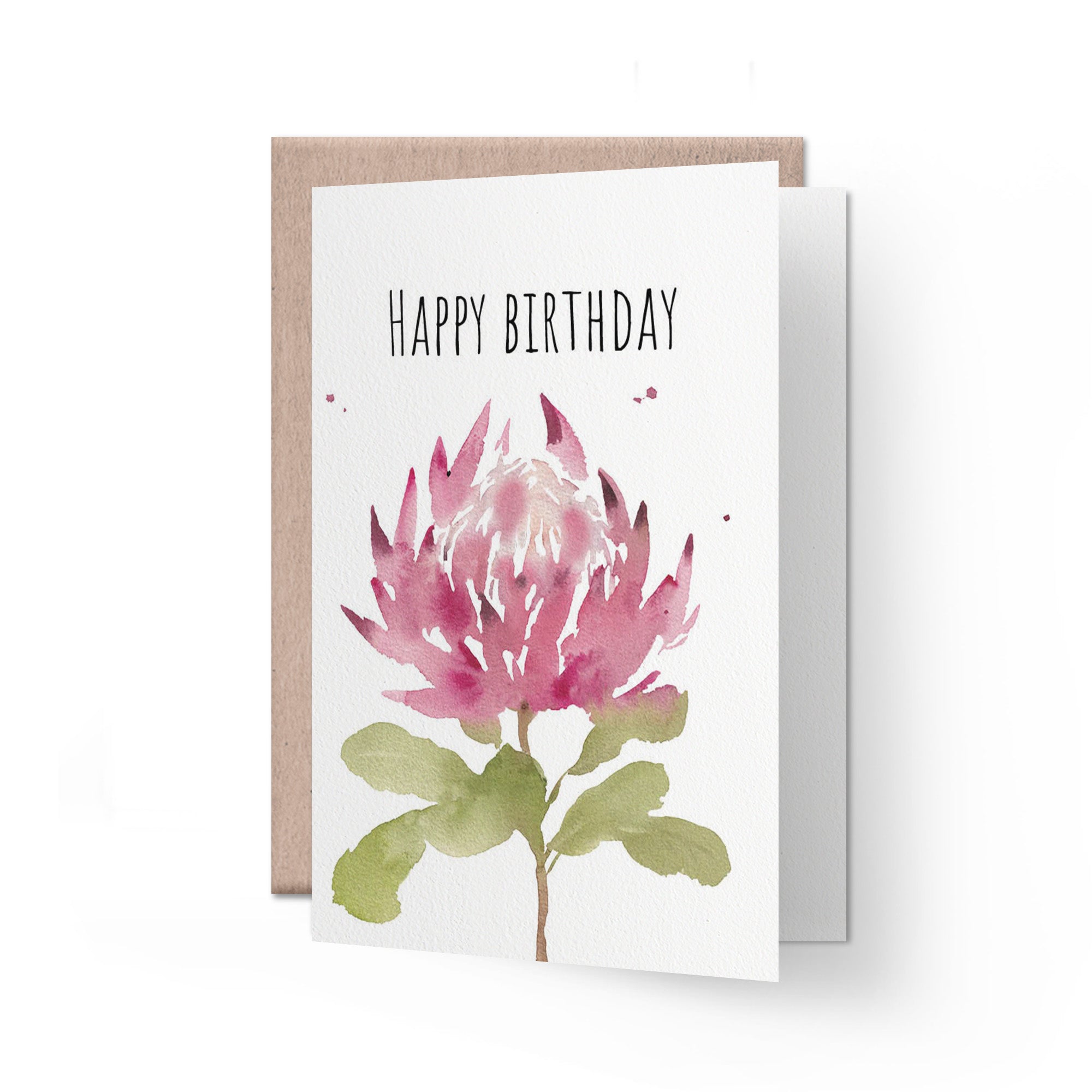 Birthday Card | beautiful watercolour protea