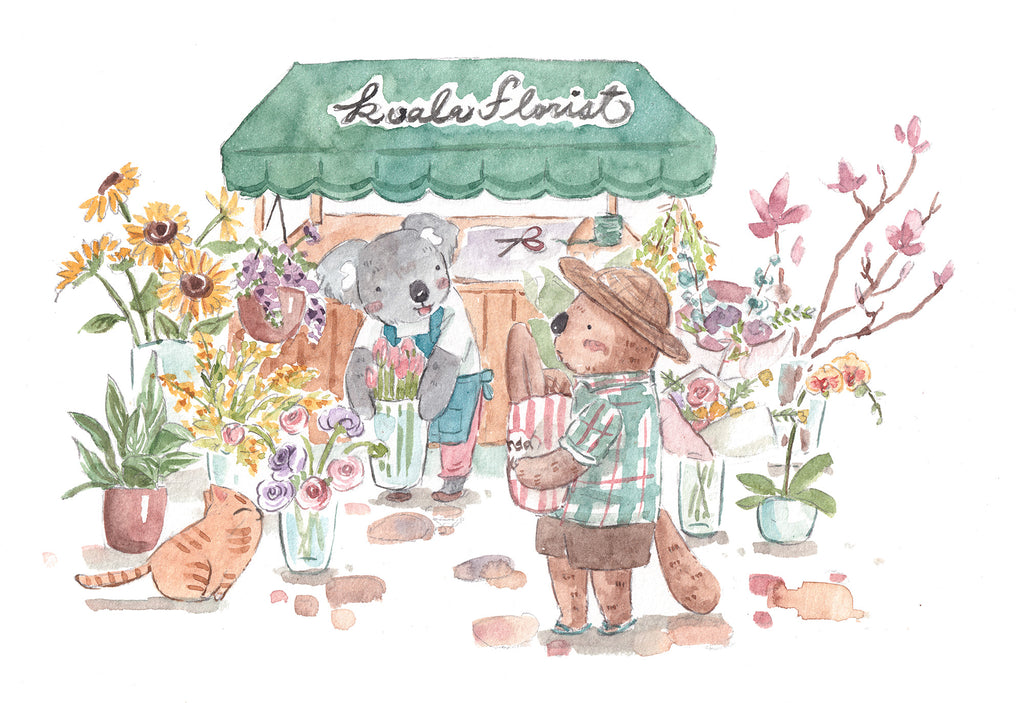 Koala Florist | Watercolour Art Print