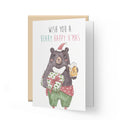 Wish you a Beary Christmas Card | Bear illustration