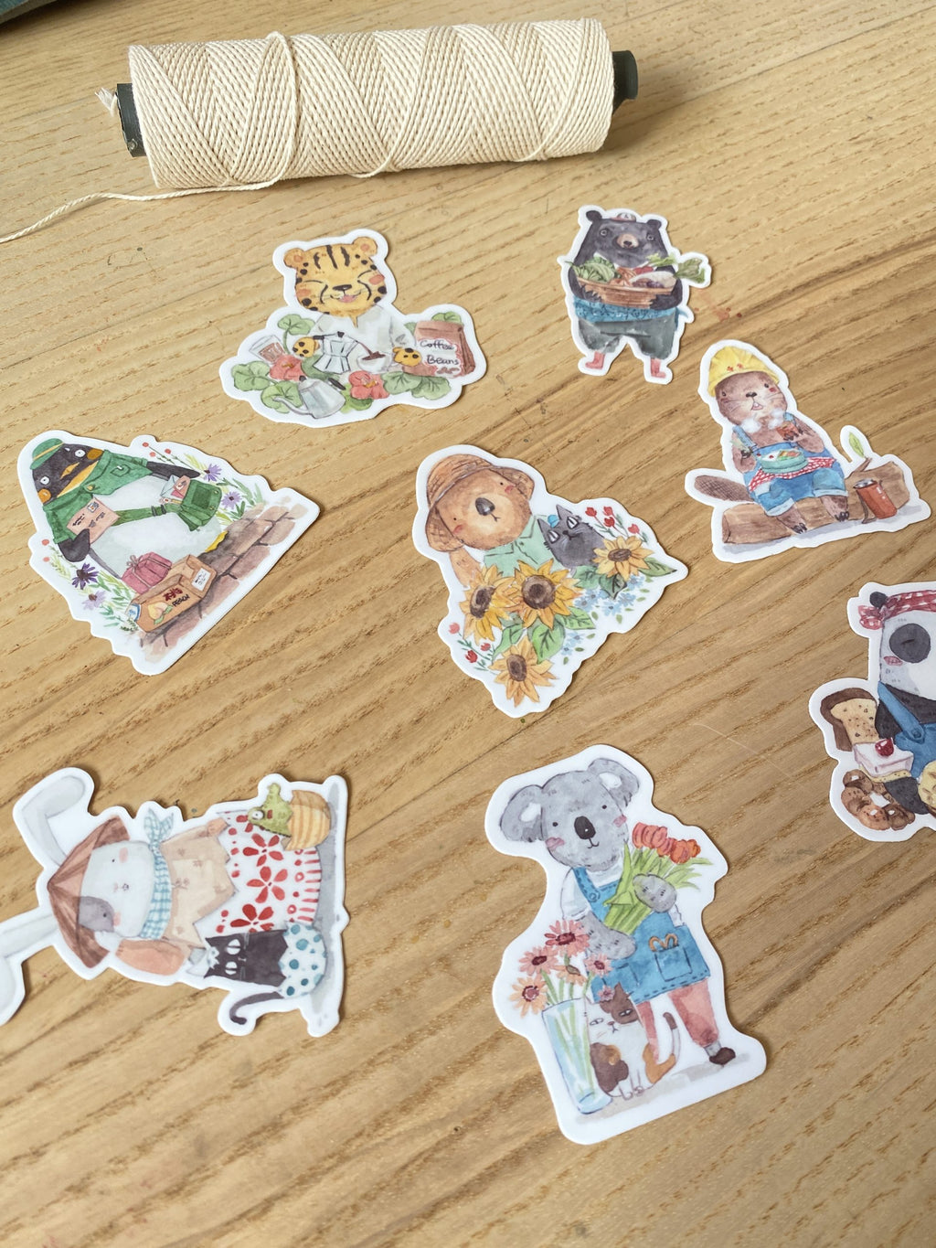 Mr. Otter and his forest friends animal stickers