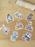 Mr. Otter and his forest friends animal stickers