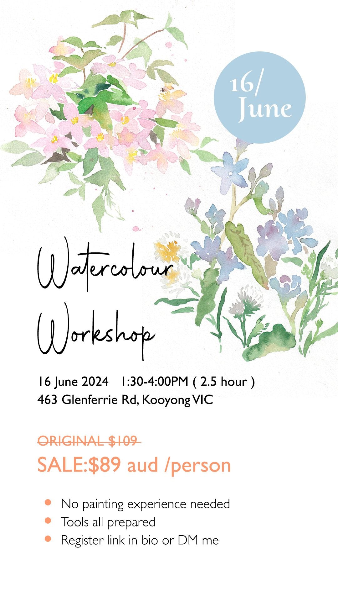 Watercolour workshop 16 June