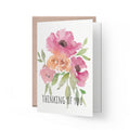 Thinking of you Card | watercolour pink flowers